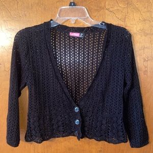 Black throw over cardigan